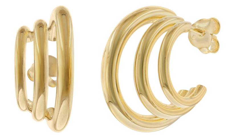 trendor Paar Creolen Damen-Halb925 Silber Vergoldet ⌀ 22 mm von trendor