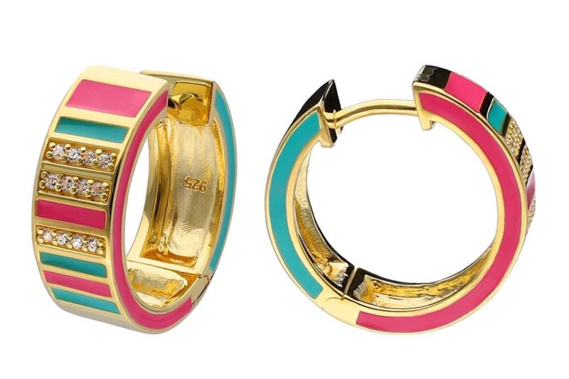 trendor Paar Creolen Damen 925 Silber Vergoldet Klapp- von trendor