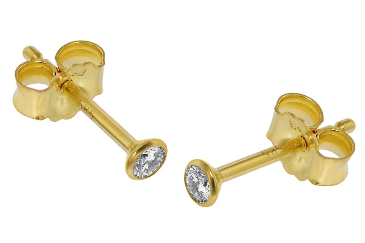 trendor Paar Ohrstecker für 585 Gold (14 Kt) Zirkonia 2,5 mm von trendor