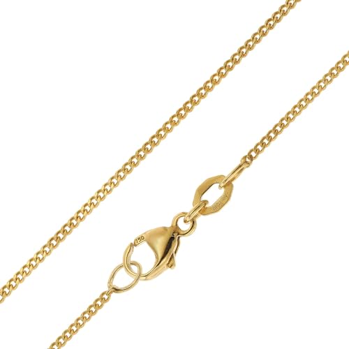 trendor Panzerkette 750 Gold 18 Kt Halskette 1,2 mm breit eleganter Halsschmuck für Damen und Herren, hochwertiges Accessoire, 15770-45 45 cm von trendor