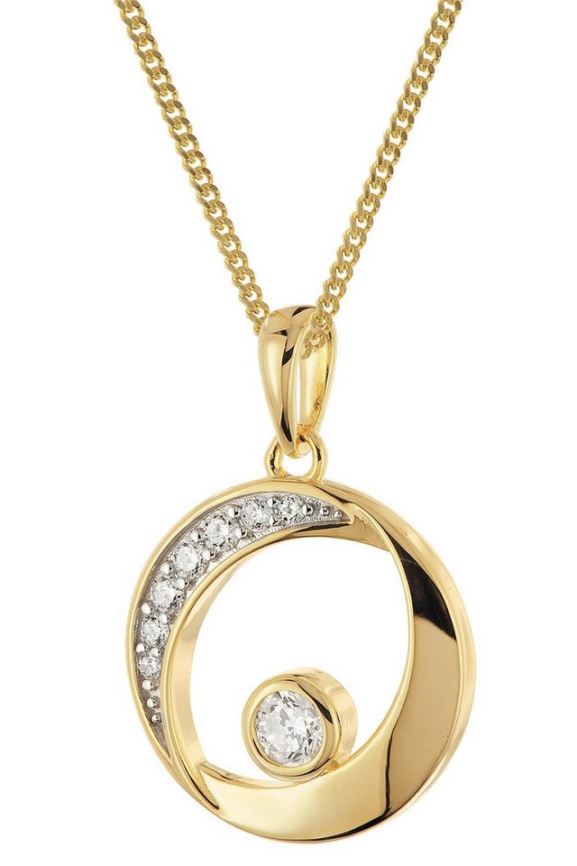 trendor Panzerkette Damen-925 Silber Vergoldet Mit Design-Anhänger von trendor