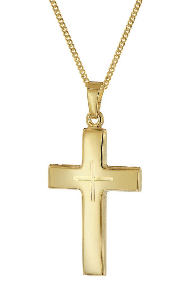 trendor Panzerkette -Anhänger Gold 585 (14K) an vergoldeter Silberkette von trendor