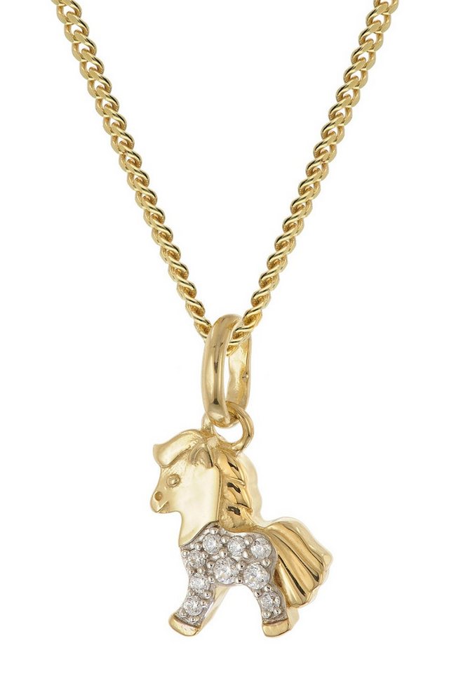 trendor Panzerkette Kinder-925 Silber Vergoldet Mit Pferdchen-Anhänger von trendor