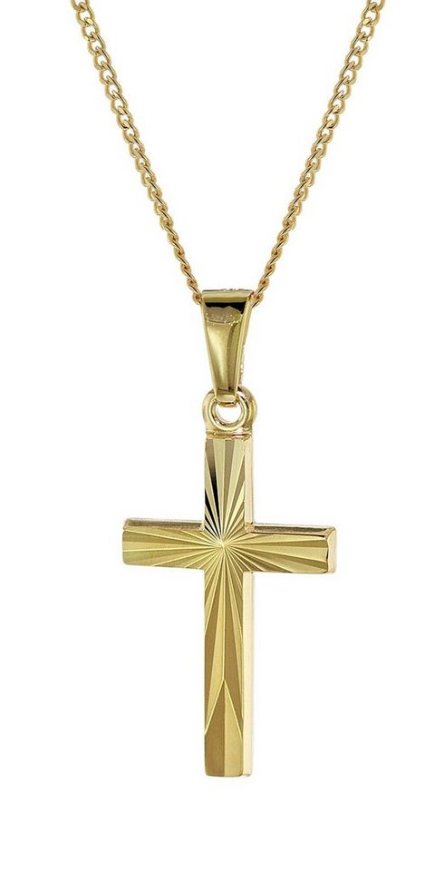 trendor Panzerkette Kreuz- Gold 333/8K Collier für und Kinder von trendor