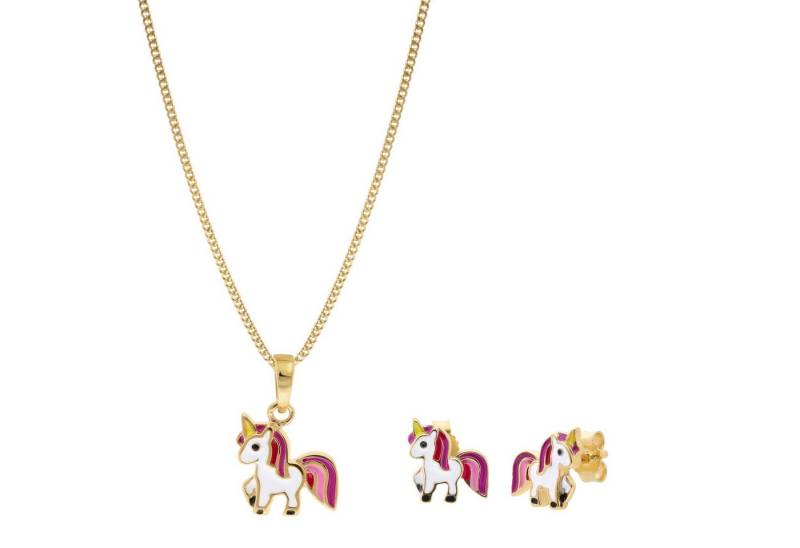 trendor Panzerkette Schmuck-Set für Kinder Farbenfrohes Einhorn Geschenkset von trendor