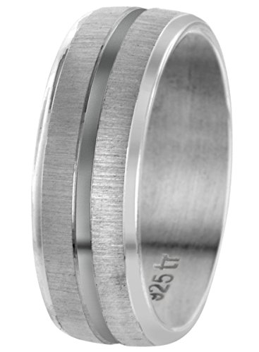 trendor Partnerring für Damen und Herren Silber 925 Breite 7 mm 65410-50 Ringgröße 50/15,9 von trendor