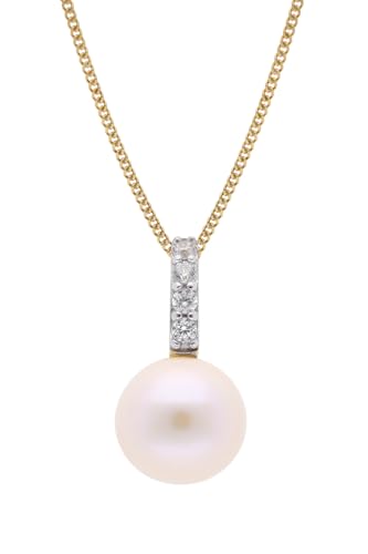 trendor Perlen-Anhänger Gold 333/8kt mit vergoldeter Silberkette zeitloser Halsschmuck für Damen, elegantes Accessoire, 68460-45 45 cm trendor Perlen-Anhänger Gold 333/8kt mit vergoldeter Silberkette zeitloser Halsschmuck für Damen, elegantes Accessoire, 68460-45 45 cm von trendor