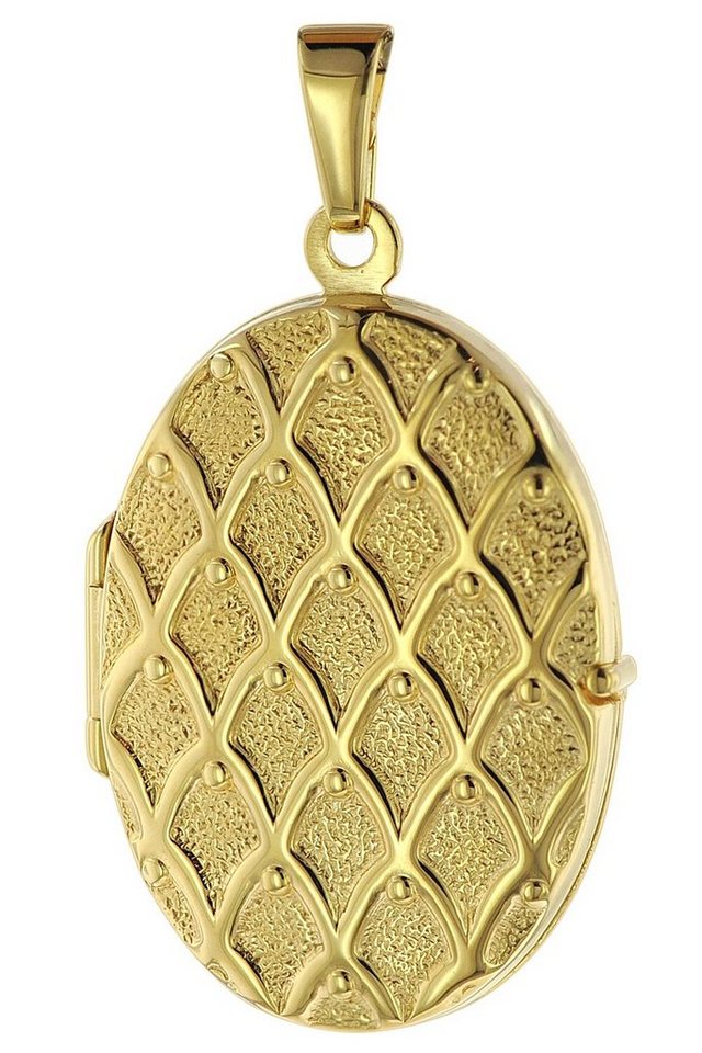 trendor Runder Anhänger Medaillon mit Netzmuster Gold 333 / 8K von trendor
