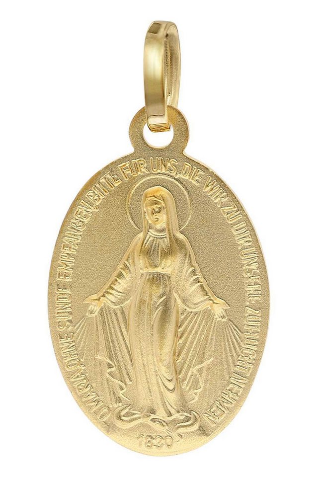 trendor Runder Anhänger Milagrosa Gold 585 (14 Kt) Madonna Medaille von trendor
