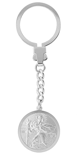 trendor Schlüsselanhänger Christophorus Silber 925 Schlüsselbund-Anhänger Heiliger Christophorus Silber-Anhänger Glücksbringer Geschenkidee Talisman 39035 von trendor