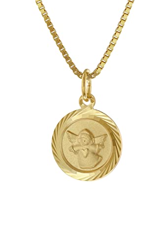 trendor Schutzengel Anhänger Gold 585 mit vergoldeter Silber-Halskette liebevoller Halsschmuck für Kinder, zauberhafte Geschenkidee, 41379-40 40 cm von trendor