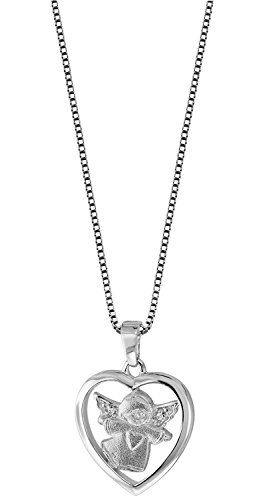 trendor Silber-Collier Herz mit Engel Anhänger Halskette modischer Silberschmuck für Damen, diese Kette ist eine tolle Geschenkidee 79046-45 45 cm von trendor