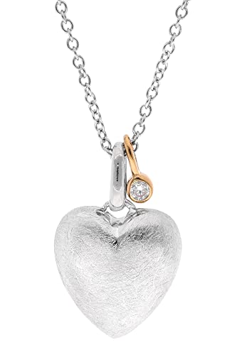 trendor Silber-Collier für Damen mit Herz-Anhänger liebevoller Silberschmuck für Frauen, Halsschmuck aus Sterlingsilber, zeitlose Geschenkidee 15158 von trendor