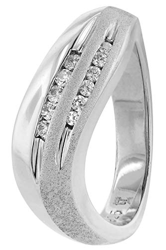 trendor Damen-Ring mit Zirkonias 925 Silber zauberhafter Silberschmuck, elegante Geschenkidee für Frauen, wunderschöner Silberring 80425-56 Ringgröße 56/17,8 von trendor