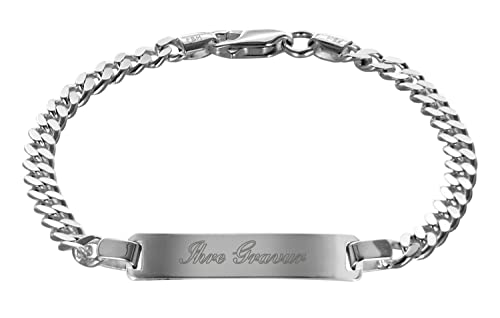 trendor Gravur-Armband für Männer 925 Silber Panzerkette mit Namen inklusive Wunsch-Gravur 88612-21 von trendor