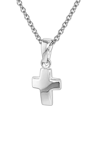 trendor Silber Kinder-Halskette mit Kreuz-Anhänger Kette für Mädchen und Jungen, Silberkette mit Kreuz, Kreuzkette 35787 von trendor