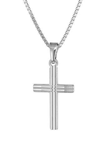 trendor Halskette mit Kreuz 925 Silber Kette für Mädchen und Jungen, Silberkette mit Kreuz, Kreuzkette 79084-38 38 cm von trendor