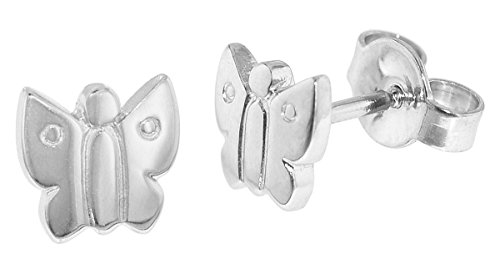 trendor Kinder-Ohrringe 925 Silber Schmetterling Ohrstecker zauberhafter Ohrschmuck aus Sterling-Silber für Mädchen, elegante Geschenkidee für Kids 35830 von trendor