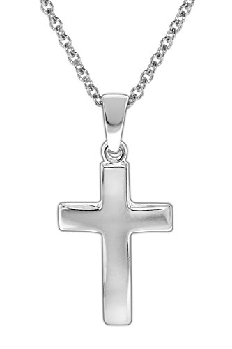 trendor Kinder Halskette mit Kreuz 925 Silber Kinder Halskette Silber, Halskette für Mädchen und Jungen, Silberkette mit Kreuz, Kreuzkette Silber 35868 von trendor