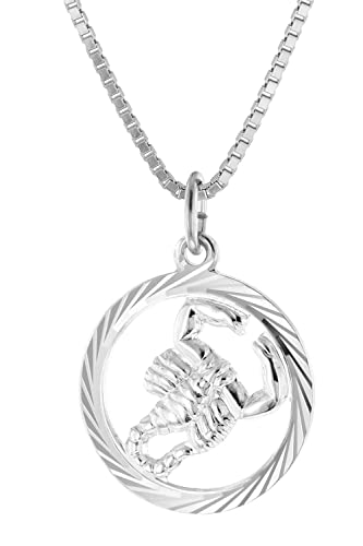 trendor Skorpion Sternzeichen Halskette Silber 925 modischer Tierkreiszeichen Anhänger für Damen, Halsschmuck aus Sterlingsilber 15360-11-45 45 cm von trendor