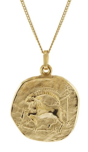 trendor Steinbock Sternzeichen Ø 20 mm mit 333/8K Herren-Goldkette 41960-01-60 60 cm von trendor