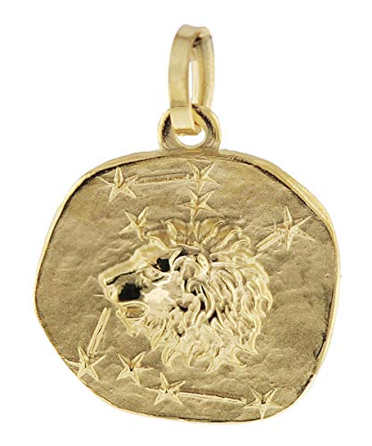 trendor Sternzeichen-Anhänger Löwe 585 Gold 16 mm Anhänger Tierkreiszeichen für Damen, Herren und Kinder, schönes Sternzeichen Echtgold, Anhänger Gold, 08958-08 von trendor