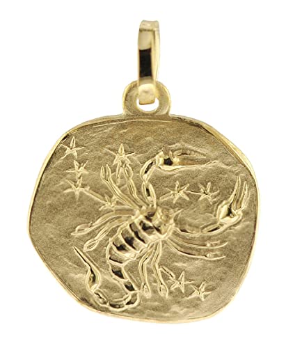 trendor Sternzeichen-Anhänger Skorpion 333 Gold 16 mm Anhänger Tierkreiszeichen für Damen, Herren und Kinder, Echtgold, 08725-11 von trendor