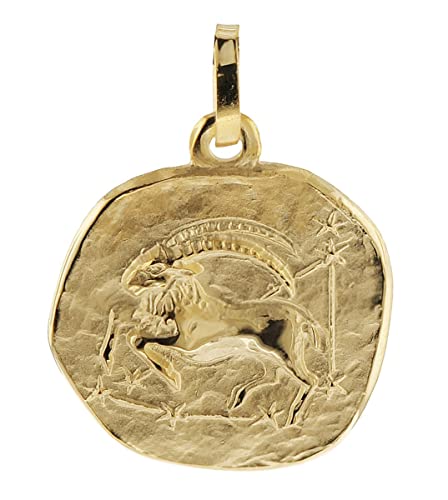 trendor Sternzeichen-Anhänger Steinbock 333 Gold 16 mm Anhänger Tierkreiszeichen für Damen, Herren und Kinder, Echtgold, 08725-01 von trendor