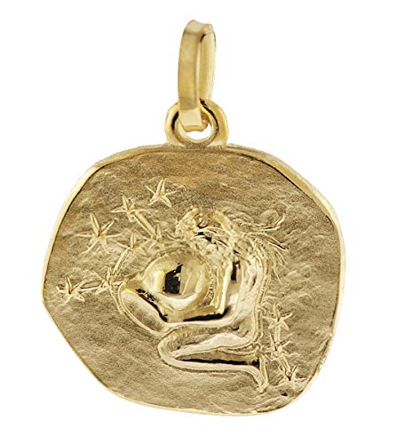 trendor Sternzeichen-Anhänger Wassermann 585 Gold 16 mm Anhänger Tierkreiszeichen für Damen, Herren und Kinder, Echtgold, Anhänger Gold, 08958-02 von trendor