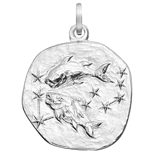 trendor Sternzeichen Fische 925 Silber 20 mm Anhänger Tierkreiszeichen für Damen, Herren und Kinder, 08453-03 von trendor