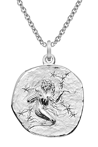trendor Sternzeichen Jungfrau Ø 20 mm und Halskette 925 Silber Tierkreiszeichen Anhänger für Damen oder Herren, zauberhafte Sternzeichenkette 51610-09-60 60 cm von trendor