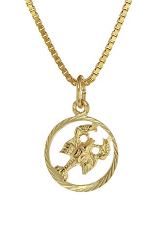 trendor Sternzeichen Krebs 333 Gold + goldplattierte Kinder-Halskette Tierkreiszeichen, liebevoller Halsschmuck für Mädchen und Jungen, Geschenkidee, 75990-07 von trendor