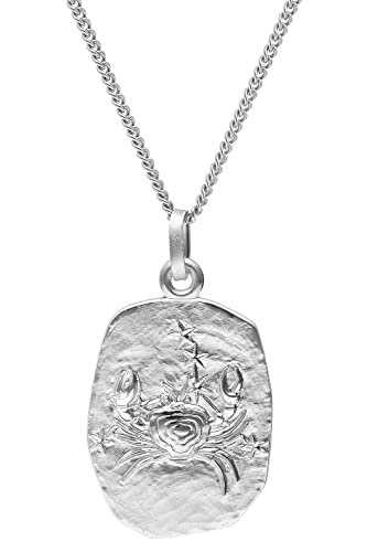 trendor Sternzeichen Krebs Halskette Silber 925 eleganterTierkreiszeichen Anhänger für Damen oder Herren, Halsschmuck aus Sterlingsilber 15330-07-50 50 cm von trendor