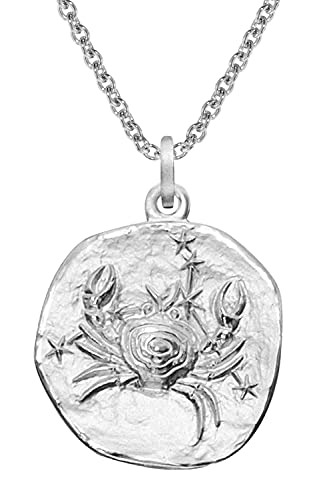 trendor Sternzeichen Krebs Ø 20 mm und Halskette 925 Silber Tierkreiszeichen Anhänger für Damen oder Herren, zauberhafte Sternzeichenkette 51610-07-60 60 cm von trendor