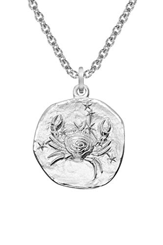 trendor Sternzeichen Krebs mit Halskette 925 Silber Ø 16 mm Tierkreiszeichen Anhänger Sterlingsilber für Damen, Herren oder Kinder, 08441-07-60 60 cm von trendor