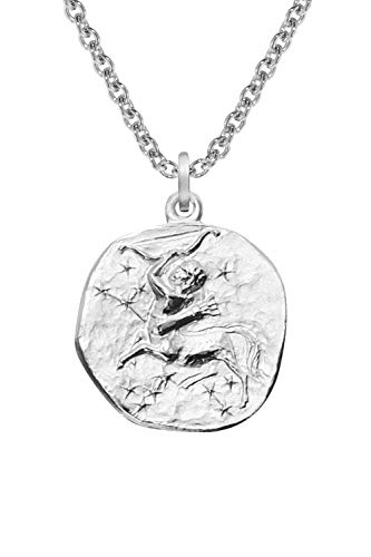 trendor Sternzeichen Schütze mit Halskette 925 Silber Ø 16 mm Tierkreiszeichen Anhänger Sterlingsilber für Damen, Herren oder Kinder, 08441-12-60 60 cm von trendor