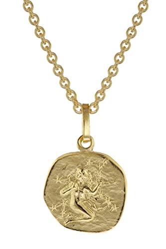 trendor Sternzeichen für Kinder Jungfrau Gold 333 Anhänger + Kette Tierkreiszeichen, liebevoller Halsschmuck für Mädchen und Jungen, 75905-09 von trendor