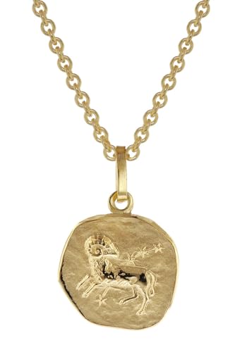 trendor Sternzeichen für Kinder Widder Gold 333 Anhänger + Halskette Tierkreiszeichen, liebevoller Halsschmuck für Mädchen und Jungen, 75905-04 von trendor