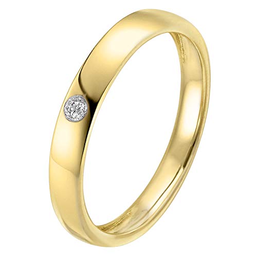 trendor Verlobungsring mit Brillant Gold 585/14 Karat Diamantring 39405-52 Ringgröße 52/16,6 von trendor