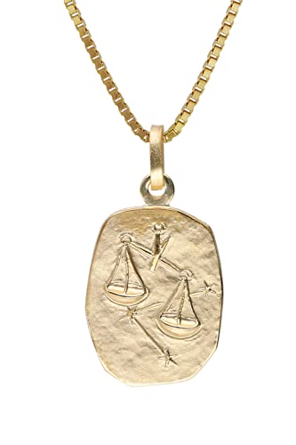 trendor Waage Sternzeichen Gold 333 / 8K mit vergoldeter Silberkette 15382-10-40 40 cm von trendor