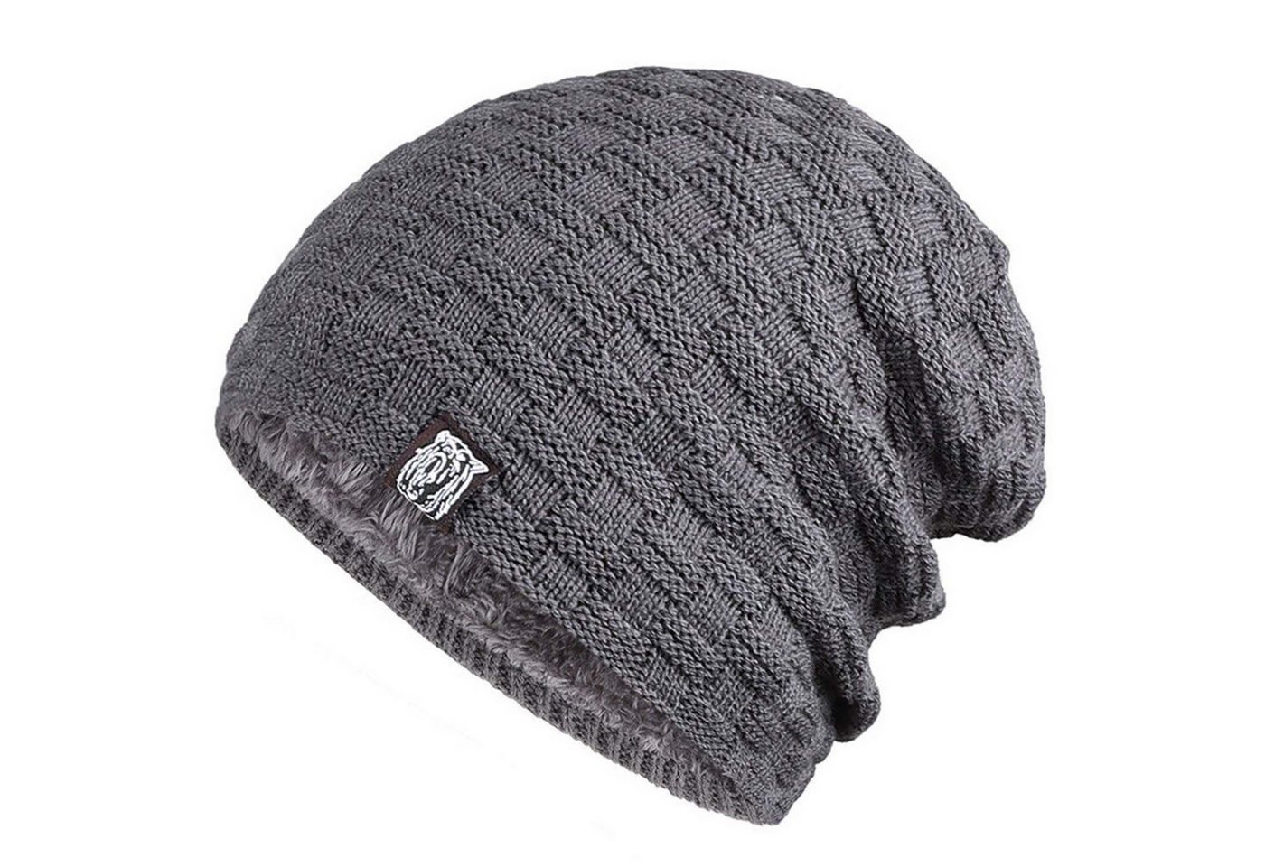 trends for living Beanie Winterwarme Strickmütze Baumwollmütze mit Fleece gefütterte verdickte von trends for living