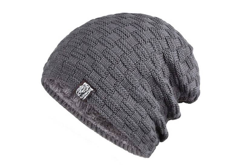 trends for living Beanie Winterwarme Strickmütze Baumwollmütze mit Fleece gefütterte verdickte von trends for living