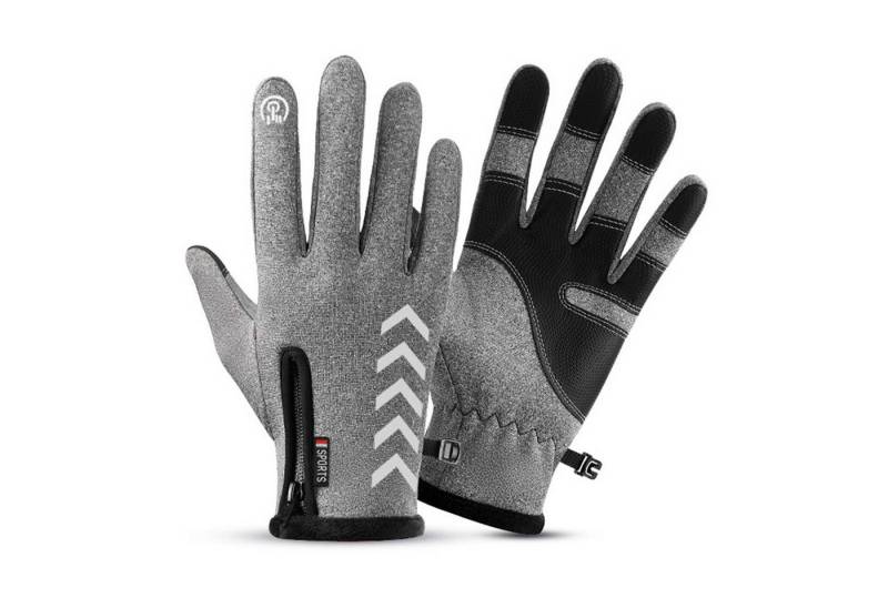 trends for living Fleecehandschuhe WinterFleecefutter radhandschuhe winddicht warm Touchscreen handschuhe mit Touchscreen-Reißverschluss und Reflektoren Vollfingerhandschuhe von trends for living