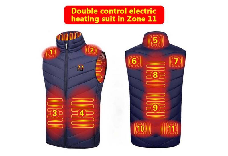 trends for living Funktionsweste Beheizbare Weste 11 Heizzonen 3 Einstellbare Wärmestufe Beheizte Weste Wasserdicht, warm, abriebfest, winddicht von trends for living