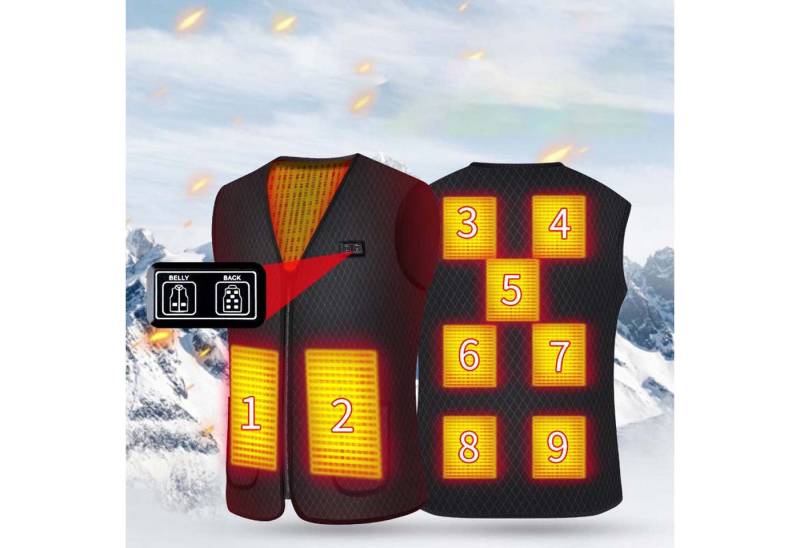 trends for living Funktionsweste Beheizbare Weste 9 Heizzonen 3 Einstellbare Wärmestufe Beheizte Weste Wasserdicht, warm, abriebfest, winddicht von trends for living