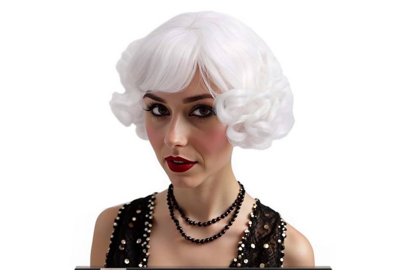 trends for living Kunsthaarperücke Perücke weiße 20er Perücke weibliche Anime Kostüm Party Halloween von trends for living