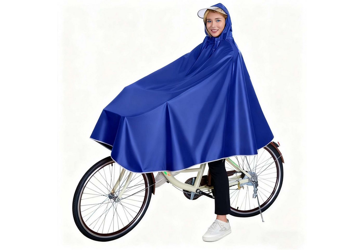 trends for living Poncho Tragbares leichtes wasserdichtes Fahrrad Regencape wiederverwendbar von trends for living