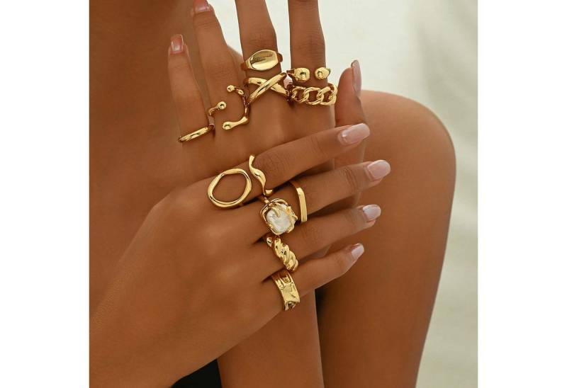 trends for living Ring-Set 12er offenes Ring-Set Einfach Damen mit einzigartigem Design (12-tlg) von trends for living