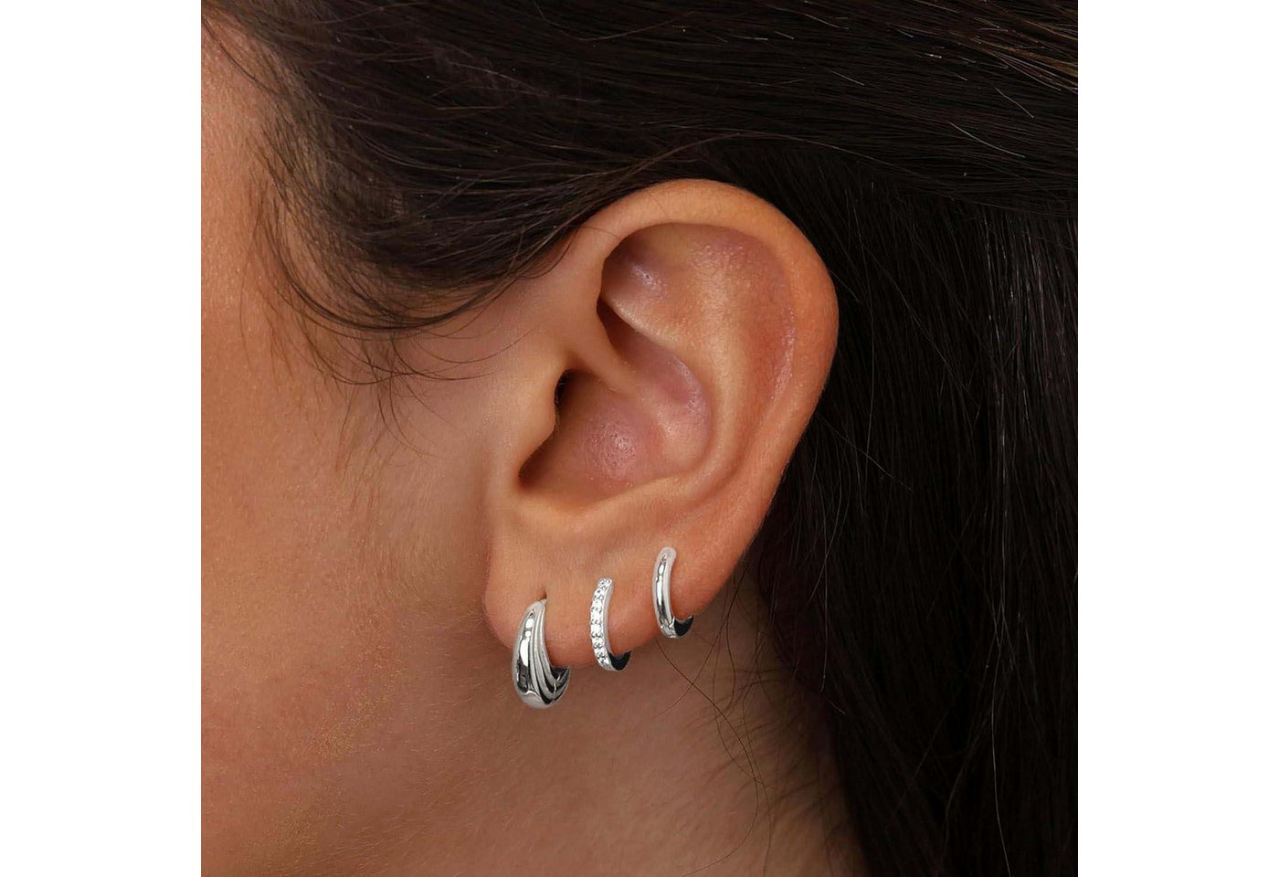 trends for living Schmuckset Geometrische runde Creolen einzigartiges 3-teiliges Retro-Ohrring-Set (3-tlg) von trends for living