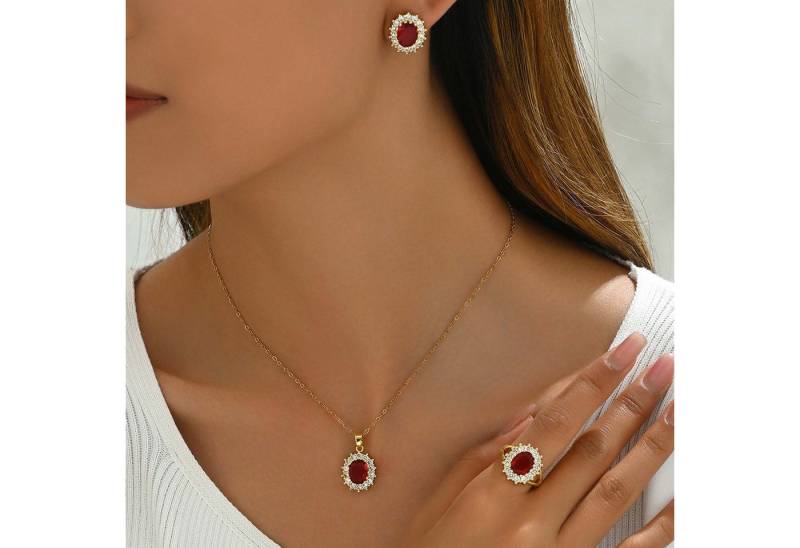 trends for living Schmuckset Vintage Ring Ohrring und Halskettenset hochwertiges Zirkon-Schmuckset von trends for living